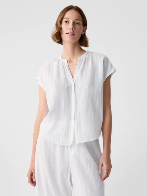 Crinkle Gauze Dolman PJ Top sold by GAP
