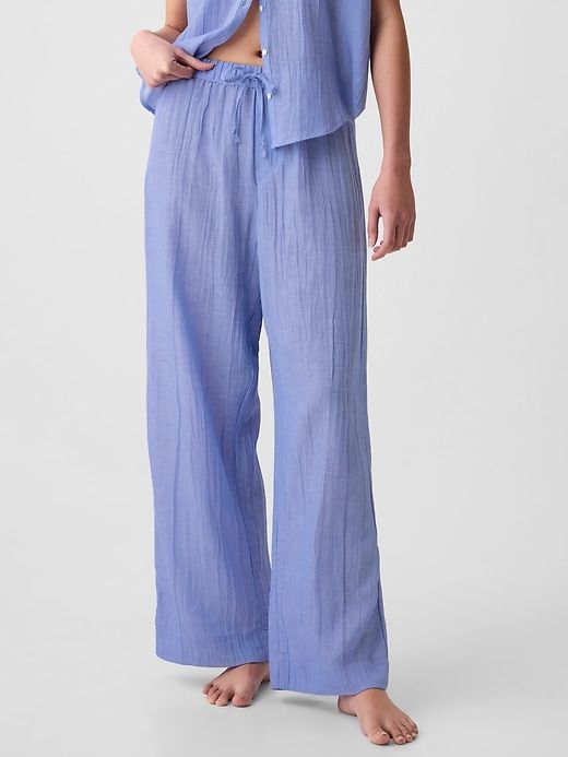 Crinkle Gauze Wide-Leg PJ Pants sold by GAP