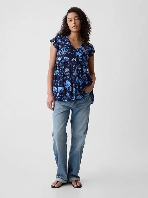 Maternity Flutter Sleeve Shirt sold by GAP