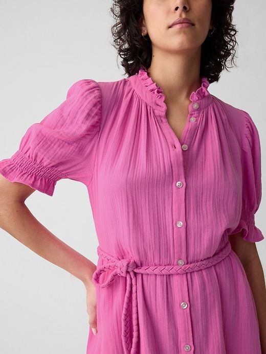 Crinkle Gauze Mini Dress sold by GAP product image thumbnail 4