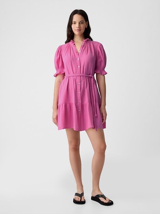 Crinkle Gauze Mini Dress sold by GAP product image thumbnail 5