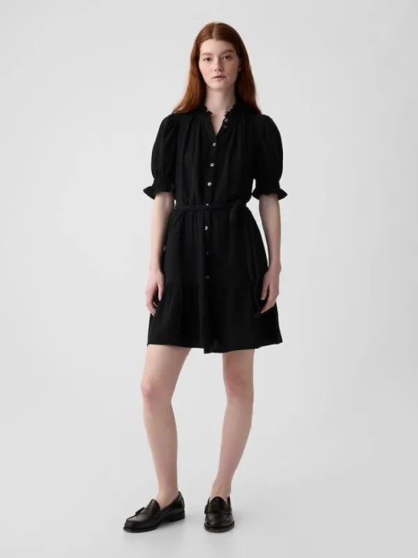 Crinkle Gauze Mini Dress sold by GAP