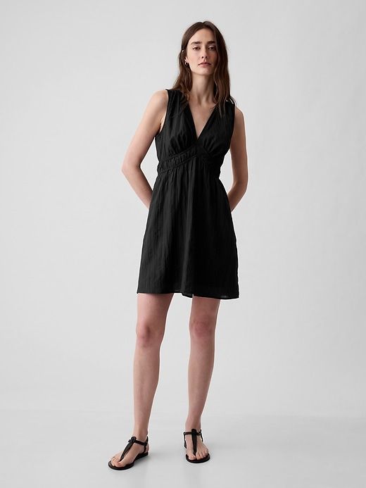 Textured Crinkle Empire Waist Mini Dress sold by GAP