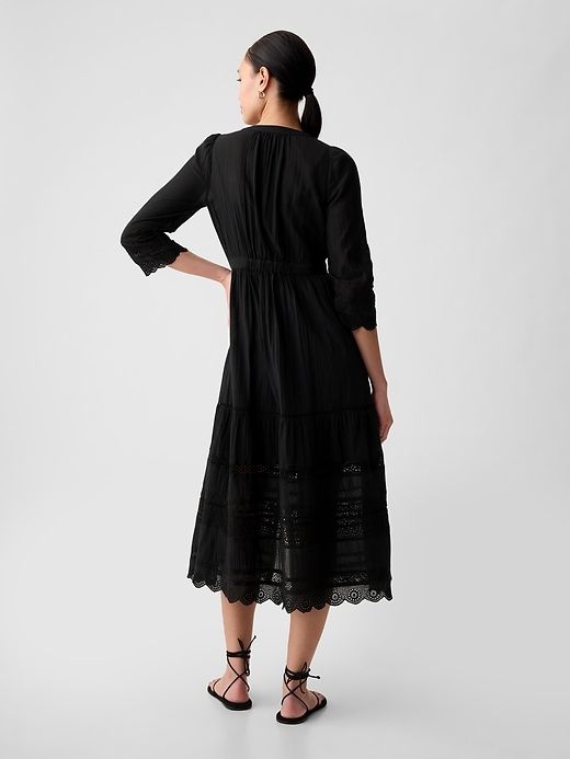Crinkle Gauze Lace Midi Dress sold by GAP product image thumbnail 2