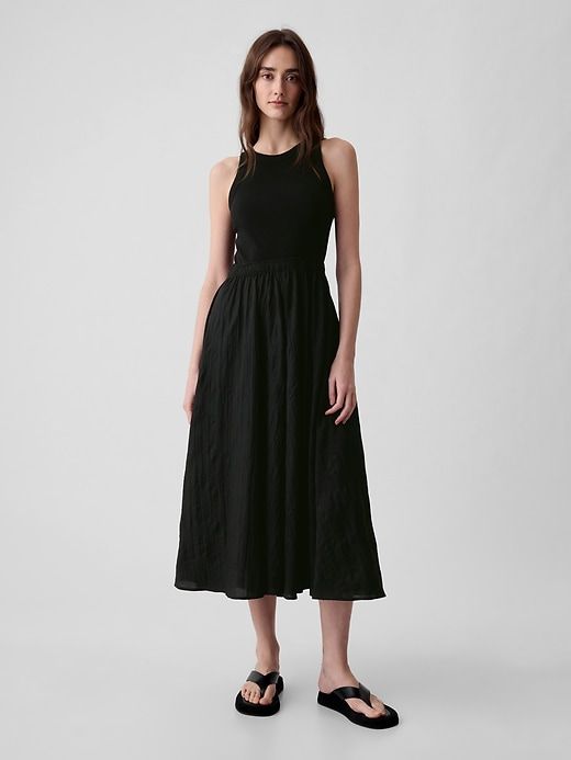 Textured Crinkle Midi Dress sold by GAP product image thumbnail 3