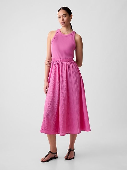 Textured Crinkle Midi Dress sold by GAP product image thumbnail 3