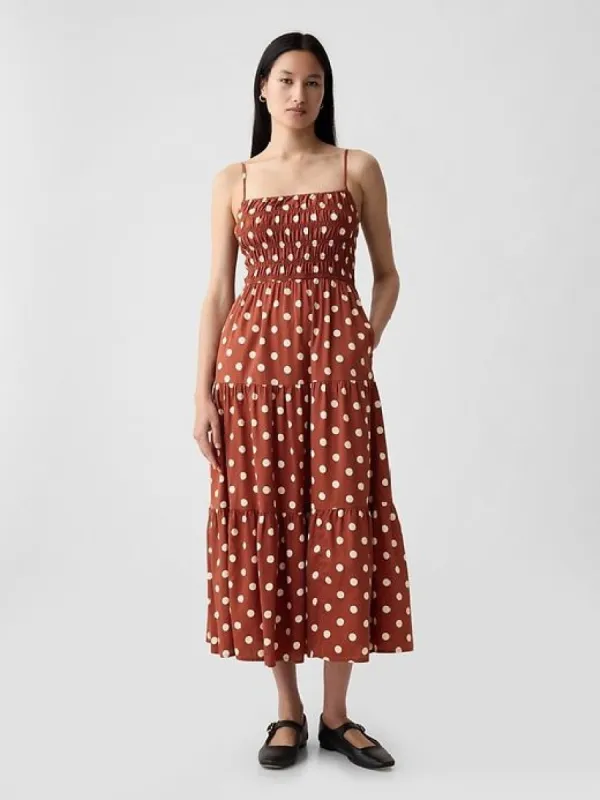 Smocked Tiered Midi Dress sold by GAP