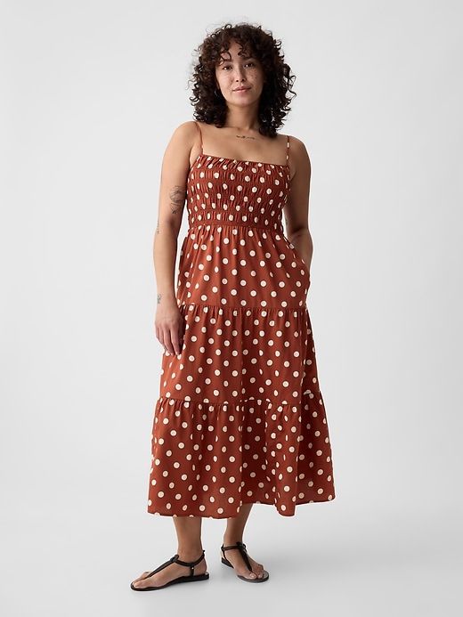 Smocked Tiered Midi Dress sold by GAP product image thumbnail 4