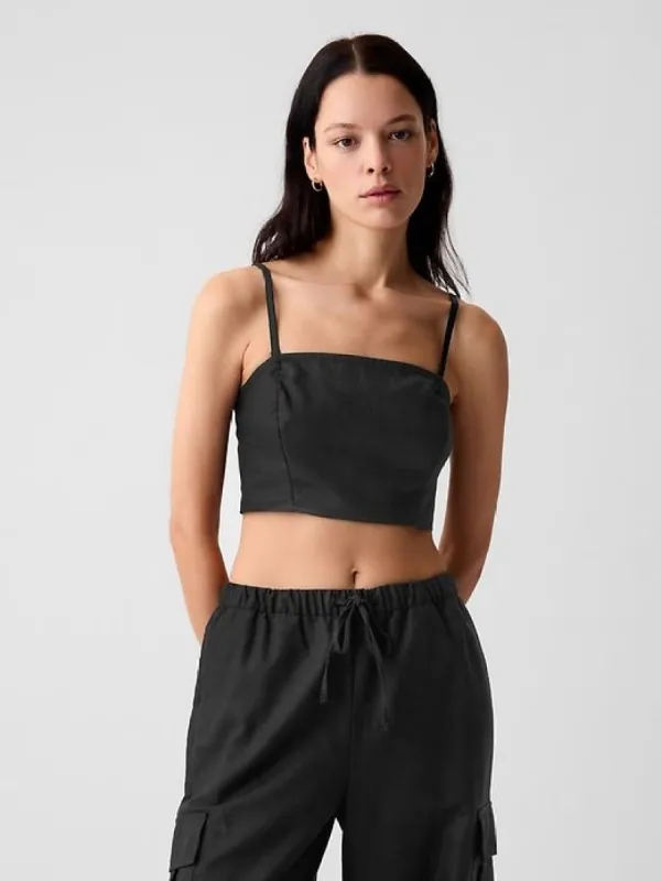 Linen-Cotton Ultra Cropped Cami sold by GAP
