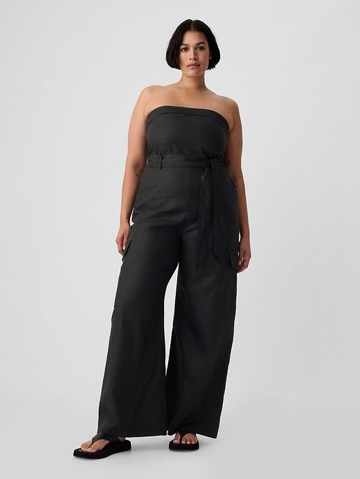 Linen-Cotton Cargo Jumpsuit sold by GAP product image thumbnail 4