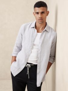Slim Castello Linen Shirt sold by Banana Republic