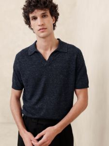 Giorgio Linen-Cotton Sweater Polo sold by Banana Republic
