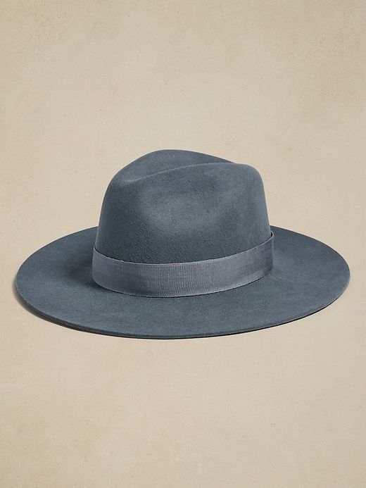 Slate Blue Handfold Fedora | Hampui sold by Banana Republic