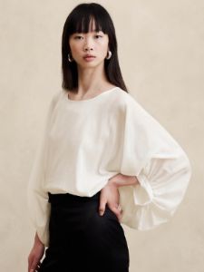 Eliana Cotton-Silk Top sold by Banana Republic