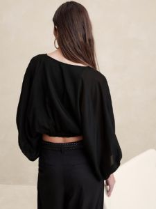 Eliana Cotton-Silk Top sold by Banana Republic