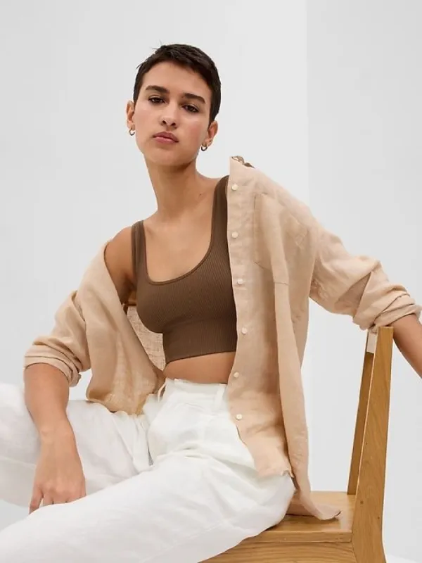 Linen Boyfriend Shirt sold by GAP