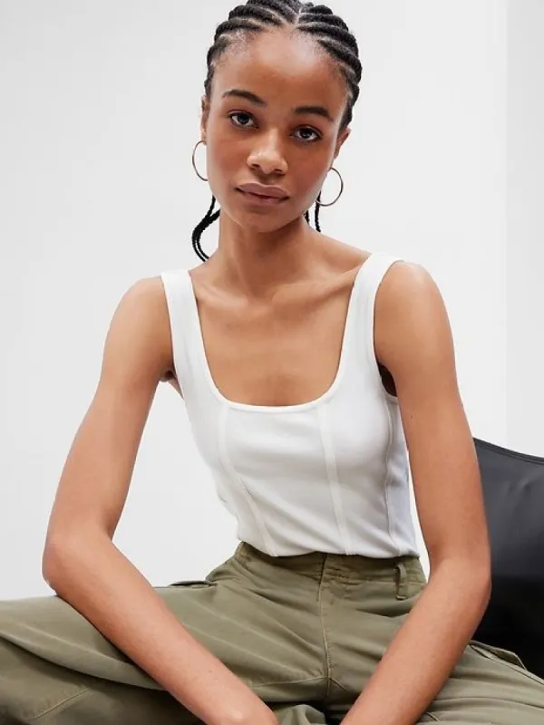 Modern Cropped Corset Tank Top sold by GAP