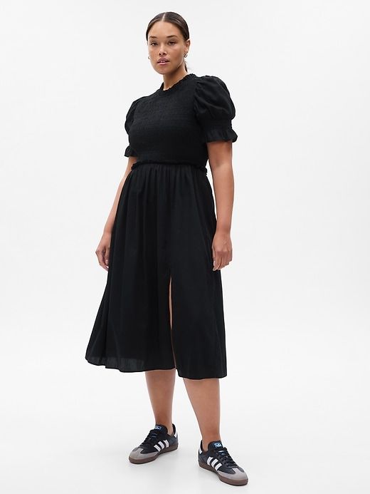 Puff Sleeve Smocked Midi Dress sold by GAP product image thumbnail 4