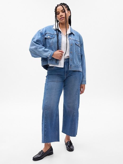 High Rise Stride Wide-Leg Ankle Jeans sold by GAP product image thumbnail 4