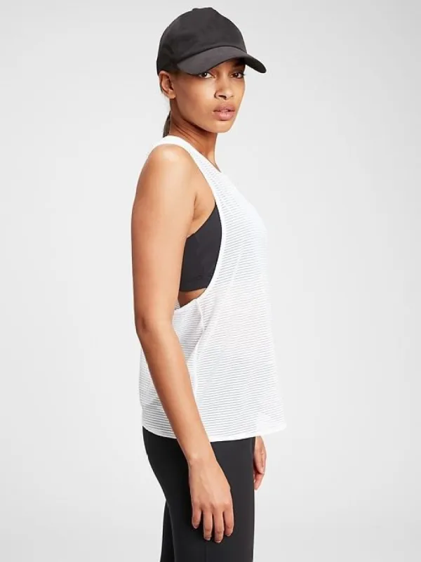 GapFit Shadow Stripe Crossback Tank Top sold by GAP