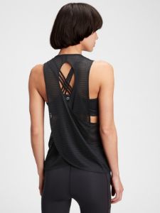 GapFit Shadow Stripe Crossback Tank Top sold by GAP