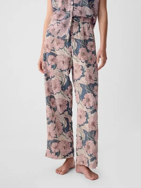 Crinkle Gauze Wide-Leg PJ Pants sold by GAP
