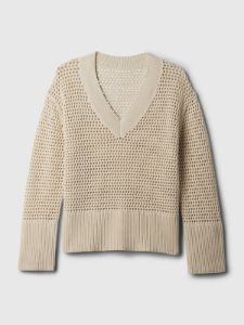24/7 Split-Hem Crochet Sweater sold by GAP