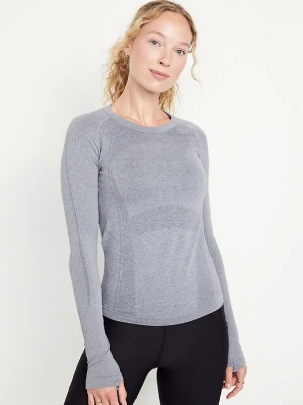Long-Sleeve Seamless Performance Top for Women sold by GAP