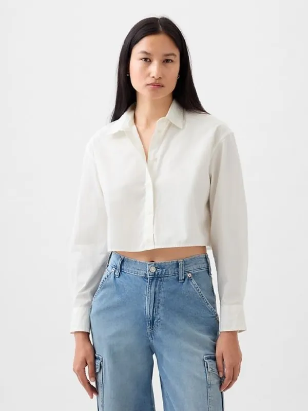 Organic Cotton Cropped Shirt sold by GAP