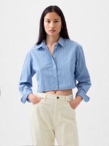Organic Cotton Cropped Shirt sold by GAP