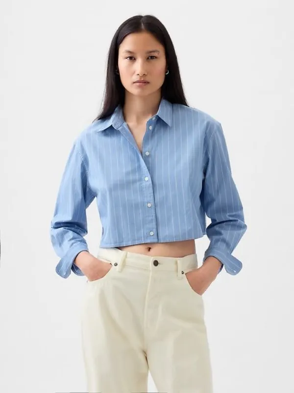 Organic Cotton Cropped Shirt sold by GAP