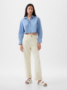 Organic Cotton Cropped Shirt sold by GAP