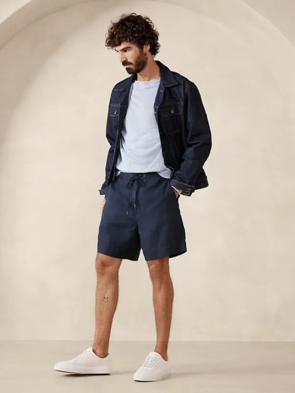 Tencel™-Linen Pull-On Short sold by Banana Republic