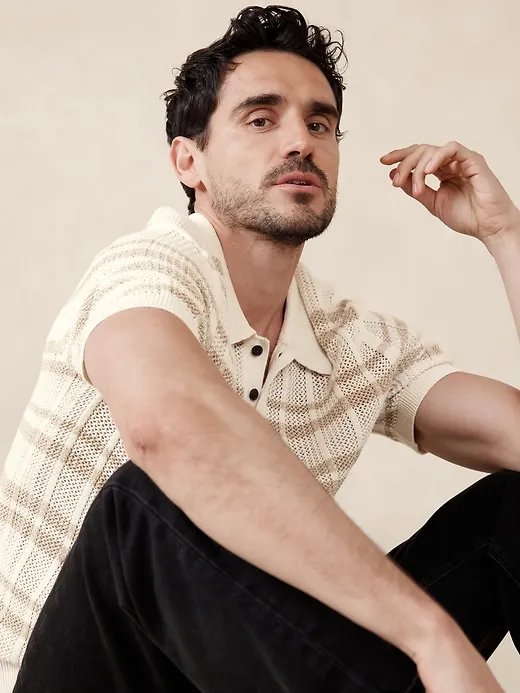 Linen-Cotton Sweater Polo sold by Banana Republic product image thumbnail 3