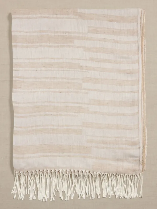 Striped Silk-Linen Scarf sold by Banana Republic