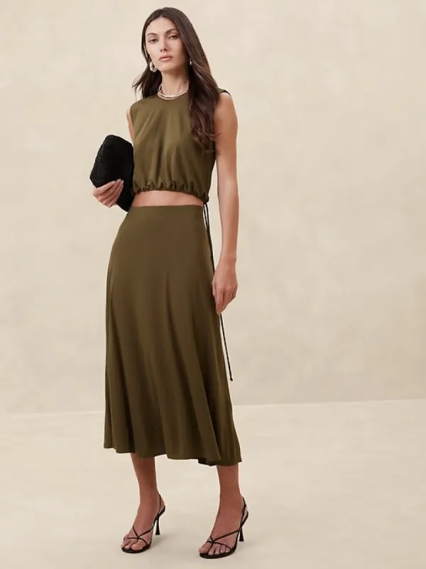 Crepe Knit Midi Skirt sold by Banana Republic