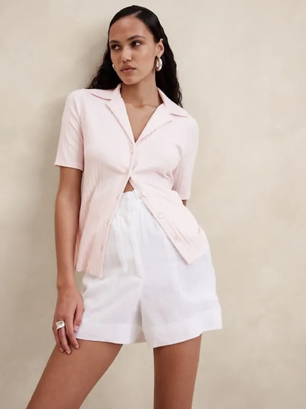 Sur Ribbed Short-Sleeve Resort Shirt sold by Banana Republic