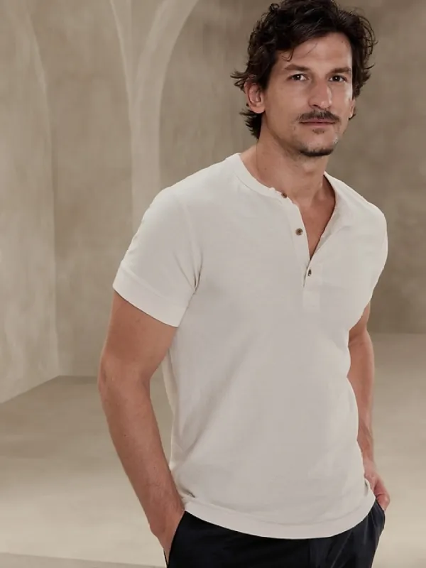Rugged Slub Henley T-Shirt sold by Banana Republic