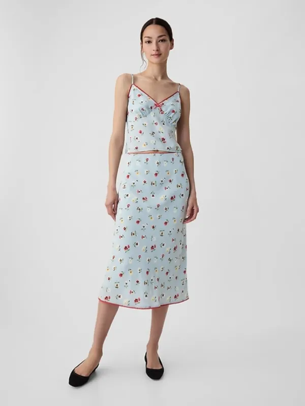 Gap × DÔEN Floral Midi Skirt sold by GAP