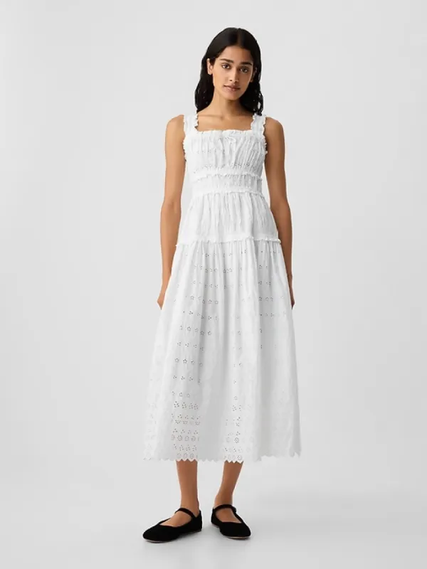Gap × DÔEN Eyelet Midi Dress sold by GAP