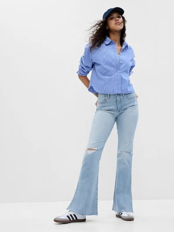 High Rise Split-Hem '70s Flare Jeans sold by GAP