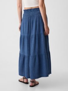 Crinkle Gauze Denim Maxi Skirt sold by GAP