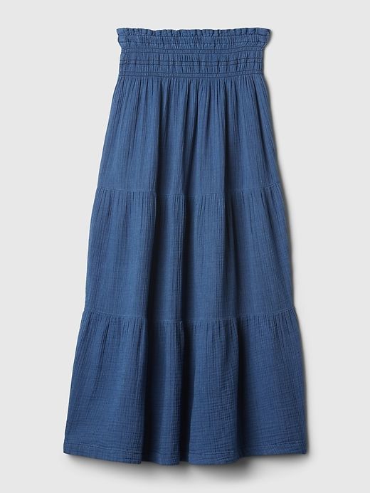 Crinkle Gauze Denim Maxi Skirt sold by GAP product image thumbnail 4