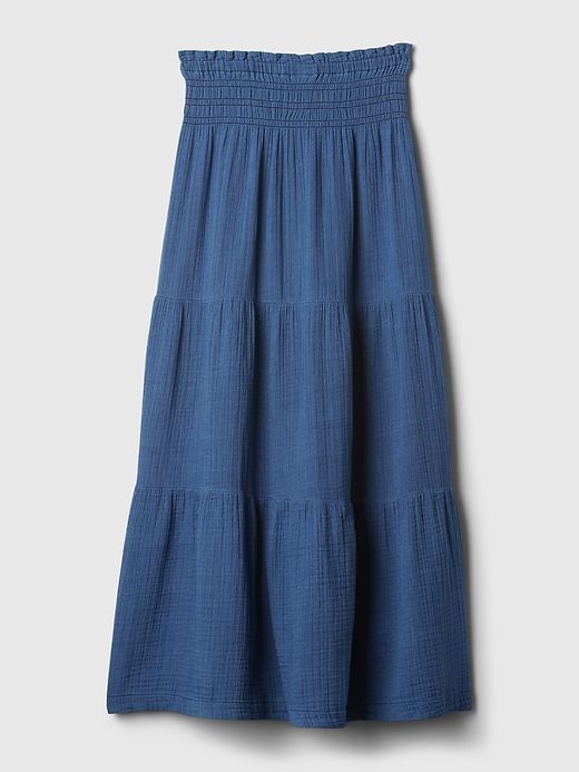 Crinkle Gauze Denim Maxi Skirt sold by GAP product image thumbnail 5