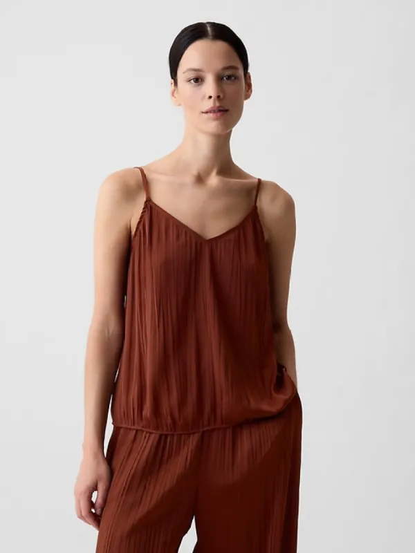 Pleated Satin Cami sold by GAP