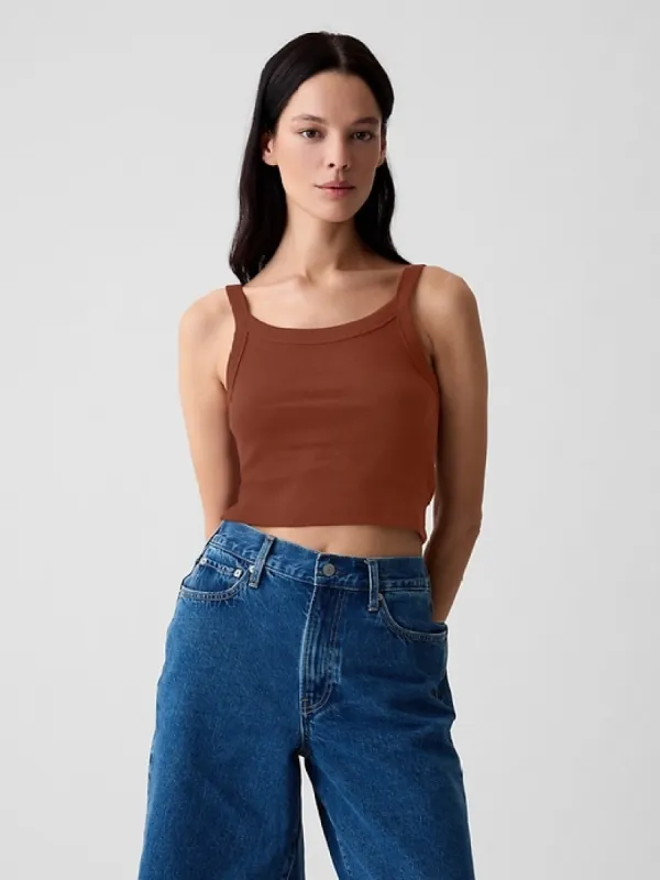 Modern Rib Cropped Tank Top sold by GAP