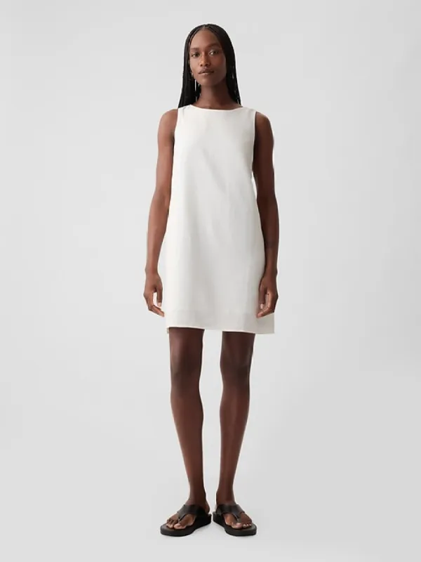 Linen-Blend Shift Mini Dress sold by GAP