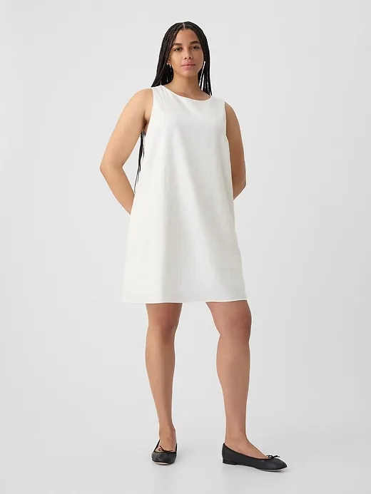 Linen-Blend Shift Mini Dress sold by GAP product image thumbnail 4