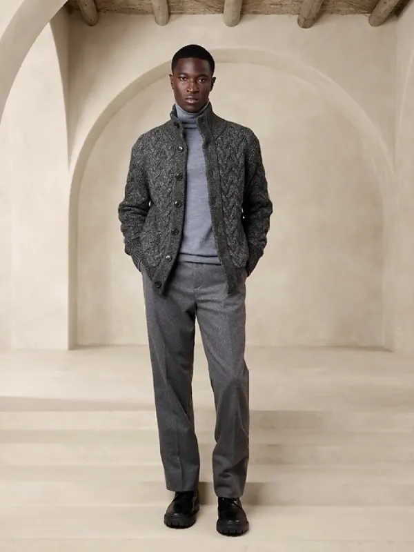 Refugio Wool-Cotton Cardigan sold by Banana Republic