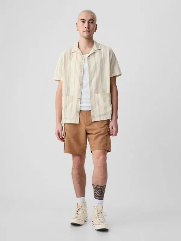 8" Linen-Cotton Cargo Shorts sold by GAP